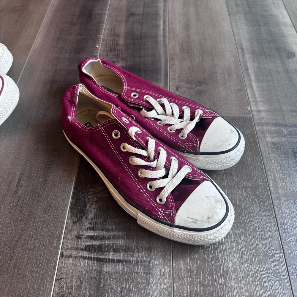 Converse Burgundy and White Sneakers